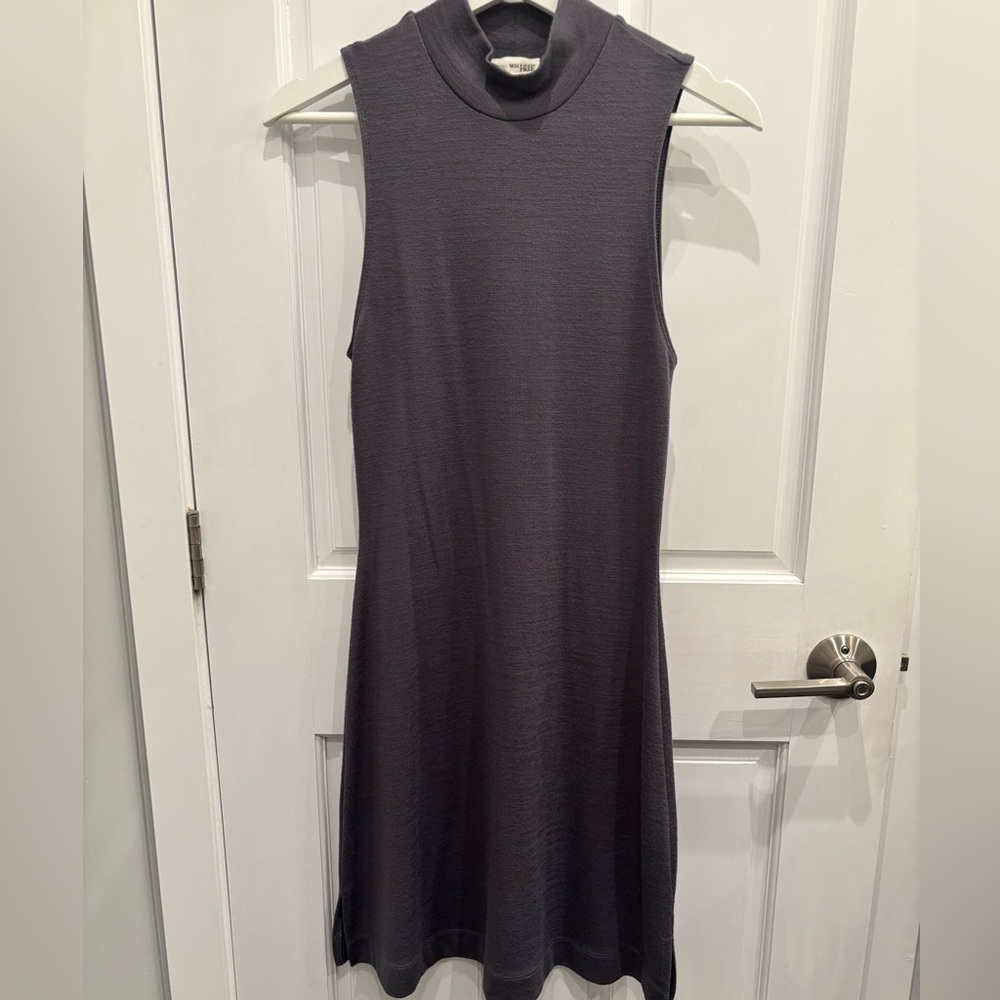 Wilfred fee mock neck sleeveless mid length contour dress